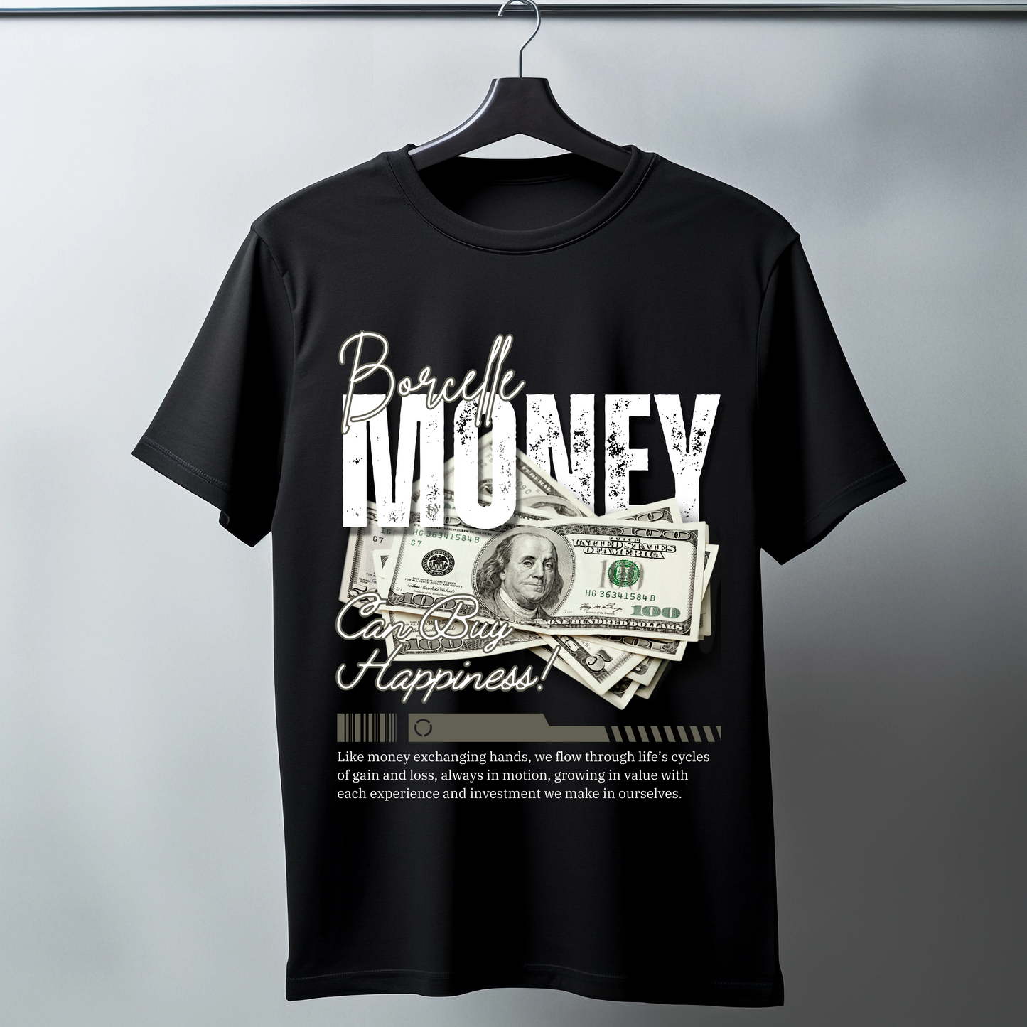 Male Standard Crew T-Shirt – Black | Classic Fit & Everyday Comfort, Money design