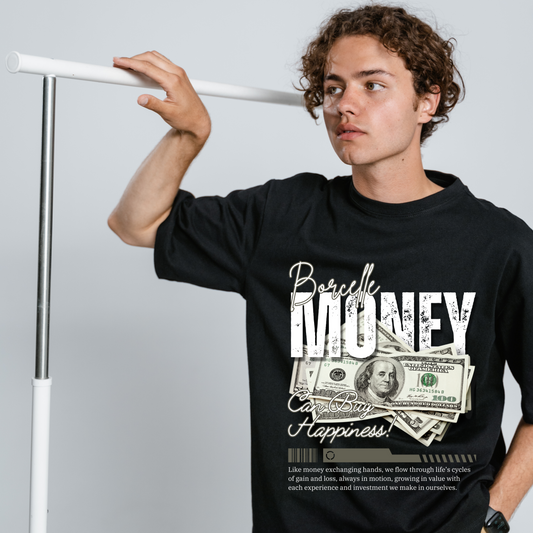 Male Standard Crew T-Shirt – Black | Classic Fit & Everyday Comfort, Money design